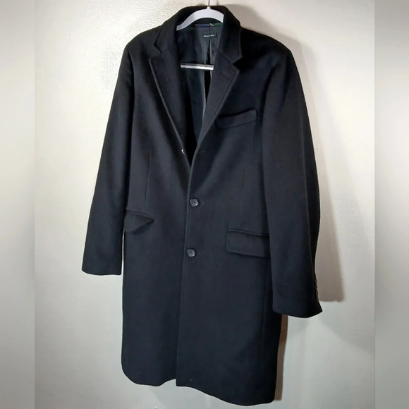 J crew Men's Westbourne topcoat in black size Medium - Picture 2 of 13